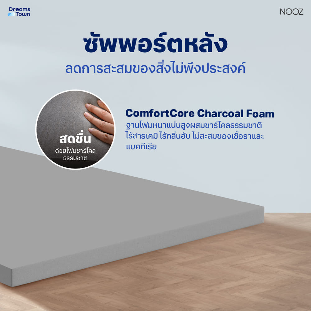 ที่นอนเมมโมรี่โฟม 5 ฟุต NOOZ EVENING LITE EVO หนา 4 นิ้ว